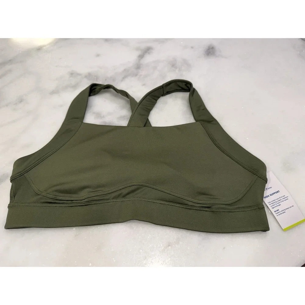 New‎ Old Navy PowerSoft High-Support Longline Sports Bra Women's XL Green